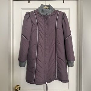 80’s Purple Quilted Coat with Gray Accents